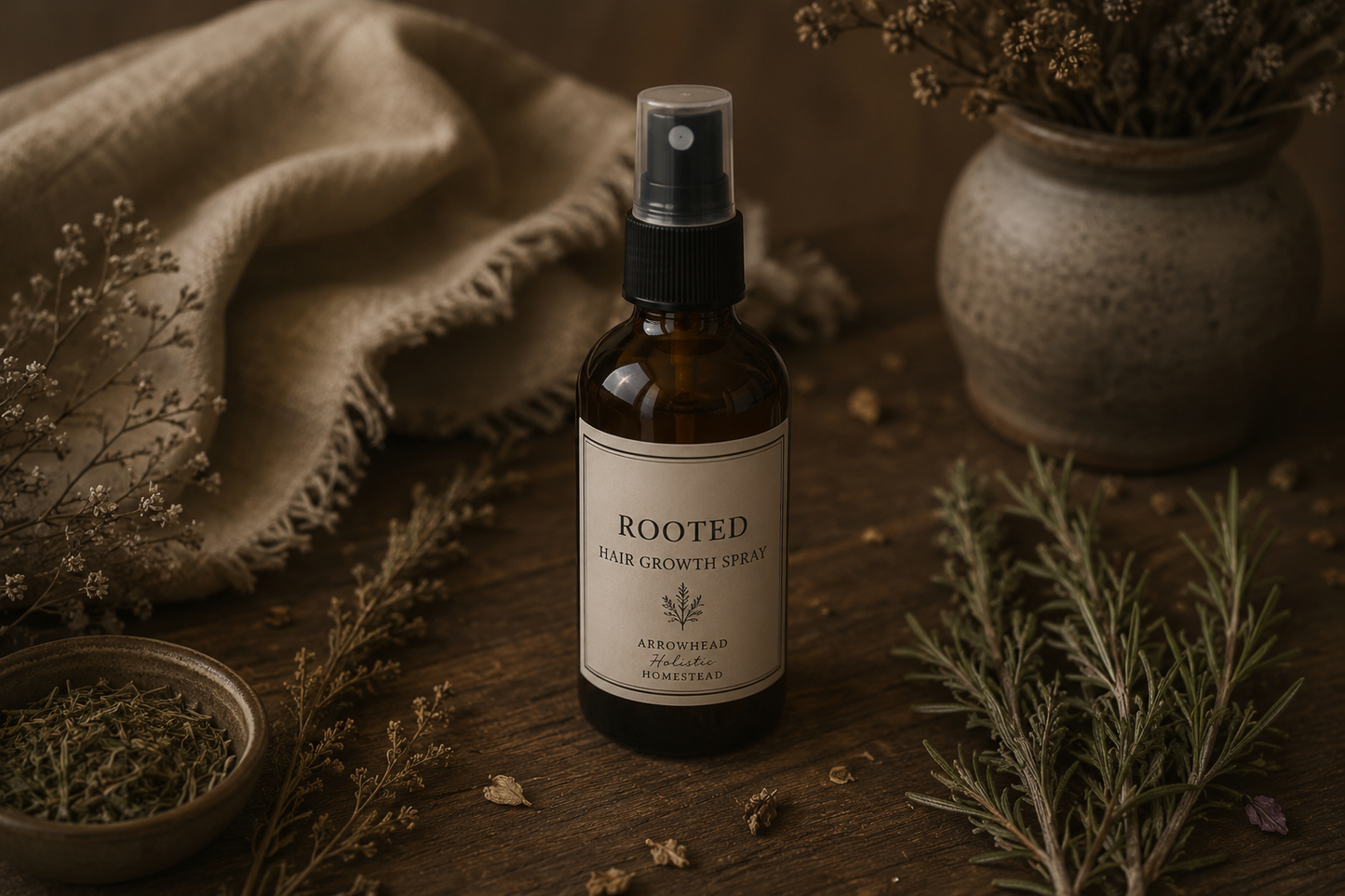 Rooted herbal growth spray